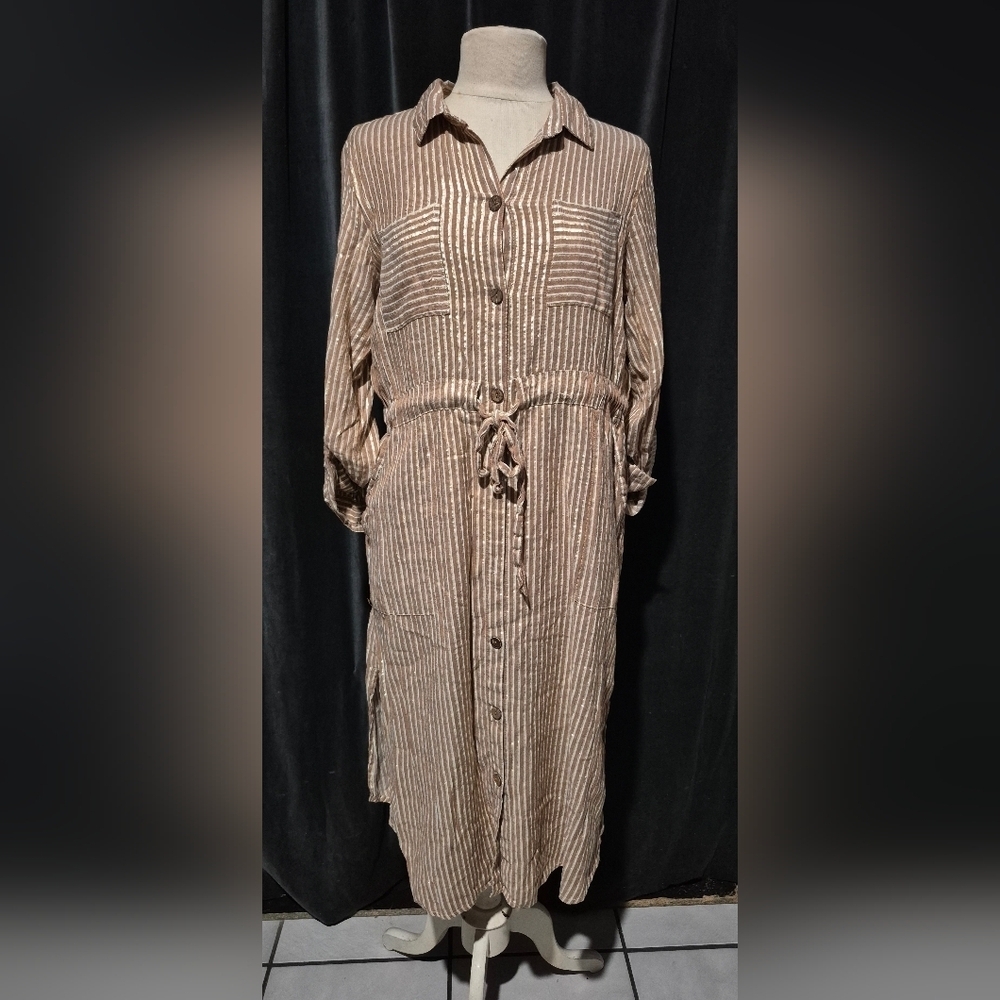 Elegant Striped Long Sleeve Dress